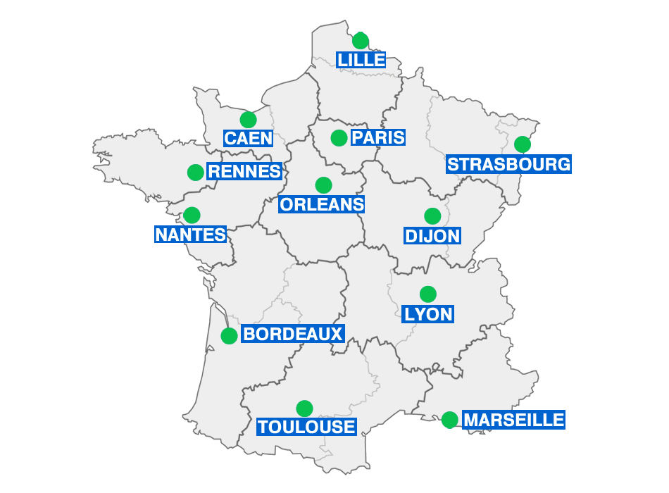 Carte de France + Grandes Villes